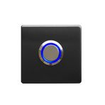 Lockway Z-201SM Siyah Paslanmaz Tek Kontak Zil Butonu Mavi LED