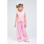 Loco Loco Kız Çocuk 1034 Brode Yelek - Pantolonlu Takım - 4 - 5 Yaş - Pembe
