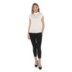 Lodmela Yaka Drape Detaylı Saten Bluz 01-Ekru