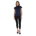 Lodmela Yaka Drape Detaylı Saten Bluz 01-Lacivert