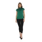 Lodmela Yaka Drape Detaylı Saten Bluz 01-Yeşil