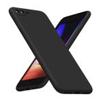 LoeoeL iPhone 7 Plus Kılıf iPhone 8 Plus Kılıf Silikon, Yumuşak Kauçuk Jel Zarif Estetik Temel Basit Kapak, Sevimli İnce İnce TPU Mat Düz Renk Düz Pürüzsüz Kılıf Kadın Erkek için, Siyah