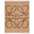 Loewe Anagram Kareli Ingiltere Tasarımı Yün ve Kaşmir Battaniye - Bej - 140 x 180 cm