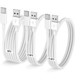 LOFPYE iPhone 15 Pro Plus Pro Max için Araba Carplay Kablosu, 3'lü Paket [3.3FT+3.3FT+6FT] USB A'dan USB C'ye iPad Pro/Air/Mini, Samsung S24/S23/S22, MacBook Pro/Air ve Daha Fazlası için