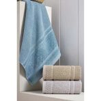 Loft %100 Pamuk Jakarlı Lüks Banyo Havlusu Yüksek Emici Yumuşak Doku 50X90 Cm