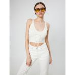 Loft Crop Kadın Atlet - M - Ekru