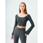 Loft Crop Kadın Bluz U.Kol,Siyah Xs