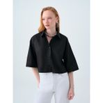 Loft Crop Kadın Gömlek K.kol - Siyah - XS