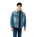 LOFT Erkek Jean Ceket, Oversize Kalıp, Werner Sherpa Wash, L Beden