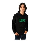LOFT Erkek Kapüşonlu Sweatshirt, Siyah/Yeşil, S Beden