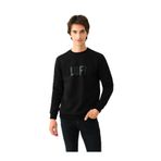 LOFT Erkek Slim Fit Sweatshirt, Bisiklet Yaka, Uzun Kol, Siyah, M
