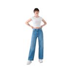LOFT Kadın Wide Leg Jean Pantolon, Normal Bel, Açık Mavi, 29-34