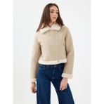 Loft Loose Long Crop Kadın Mont - Bej - XS