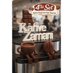 loftico Kahve Zamanı 4'lü Sevimli Kahve Köşesi Seti Dekoratif Obje Story Fonu Kahve Keyfi