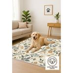 Lofy Halı Floral Desenli Halı – Sarı, Yeşil Ve Krem – Canlı Çiçek Motifleriyle Doğadan İlham Alan Zarif Tasarım, Makinede Yıkanabilir, Pamuk Dokuma Taban, Evcil Hayvan Dostu, Toz Ve Tüy Tutmaz, Robot Süpürge Uyumlu Çok Renkli
