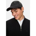 LOGAN Siyah Baseball Cap Ekoseli Kaşe Nakışlı ve Metal Tokalı Standard Fit Unisex Şapka, STANDART