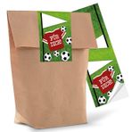 Logbuch-Verlag 10 küçük futbol hediye torbası, çocuk torbası, hediye torbası, erkek çocuklar için, taraftar ürünü, futbol dekorasyonu, doğum günü torbası, 14 x 22 x 5,6 cm