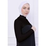 Loggia Balıkçı Yaka Boyunluklu Kolluk Acı Kahve - Likralı Dik Yakalı Kadın Body Tesettür Crop Bolero