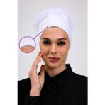 Loggia Kaymayan Fırfırlı Beyaz Silikonlu Dikişsiz Kaymaz Bone Kadın Tesettür Bağlamalı İç Bone