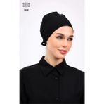 Loggia Likralı Dikişsiz Siyah Bone Kadın Tesettür Bağlamalı Kaymaz Iç Bone Siyah - 0 - Siyah - Standart