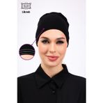 Loggia Likralı Kaymayan Siyah Bone Kadın Tesettür Bağlamalı Kaymaz Iç Bone Viskon