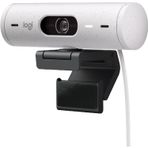 Logitech Brio 500 Full HD Web Kamerası, Otomatik Işık Düzeltmeli, Gösteri Modu, Web Kamerası Gizlilik Kapağı, Yakınlaştırma, USB-C Kablosu, Beyaz
