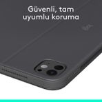 Logitech Combo Touch 11" iPad Pro M4 ile Uyumlu Türkçe Klavyeli Tablet Kılıfı - Gri