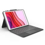 Logitech Combo Touch Klavyeli iPad Kılıfı, Ayrılabilir, Trackpad ve Smart Connector Özellikli, Arka Aydınlatma ve Destek Ayaklı Klavye, iPad 10.2 inç 7. 8. ve 9. Nesil ile Uyumlu, Gri