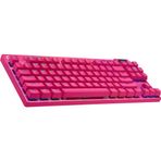 Logitech G PRO X TKL LIGHTSPEED Kablosuz Oyun Klavyesi, Ultra Portatif Sayısal Tuş Takımsız Tasarım, LIGHTSYNC RGB, PBT tuş başlıkları, Tıklamalı Anahtarlar (GX Blue), İngilizce Q Klavye, Pembe