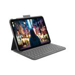 Logitech İpad (10. Nesil) Klavye Kılıfı | Entegre Kablosuz Klavye, İngilizce Qwerty Düzeni, Grafit İçeren İnce Folyo