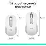 Logitech M650 Signature 910-006238 Beyaz Sessiz Büyük Boy Sağ El Optik Kablosuz Mouse Teşhir Outlet Vitrin