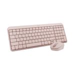 Logitech MK250 Bluetooth Kablosuz Fare ve Klavye Kombinasyonu: Hızlı ve Kolay Bağlantı, Kompakt Kablosuz Klavye, İki Elini Kullanabilen Fare, Dayanıklı Yapı - Windows/MacOS - Gül