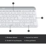 Logitech Mk470 Kablosuz İnce Türkçe Klavye Mouse Seti, Beyaz 920-009436 (Outlet)