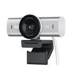 Logitech MX Brio Ultra HD 4K Web Kamerası, 60 FPS 1080p, Gürültü Önleyici Çift Mikrofon, USB-C, Web Kamerası Kapağı, Microsoft Teams, Zoom, Google Meet ile Uyumlu, Açık Gri
