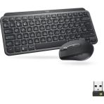 Logitech Mx Keys Mini Combo Bolt Alicili Aydinlatmali Kablosuz Ingilizce Klavye Ve Mx Anywhere 3 Mouse Seti - Koyu Gri