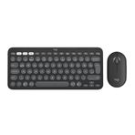 Logitech Pebble 2 Combo Siyah Çoklu Sessiz Grafit Kablosuz Klavye Mouse Seti