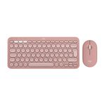 Logitech Pebble 2 Kablosuz Klavye ve Mouse Seti, Sessiz ve Taşınabilir, Özelleştirilebilir, Logi Bolt, Bluetooth, Windows, macOS, iPadOS ve Chrome için Easy-Switch, Türkçe Q Klavye, Pembe