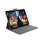 Logitech Slim Folio Apple Uyumlu iPad 920-011415 10.9" 10. Nesil ile Klavyeli Kılıf gri