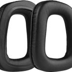 Logitech uyumlu G930 G430 F450 G432 G431 G332 G231 G230 ile uyumlu Kulaklık Pedi Seti Kulaklık Süngeri ve Kafa Bandı kulaklık süngeri yastığı (Siyah Deri Sünger)