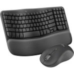 Logitech Wave Keys MK670 Combo M550 L Kablosuz Ergonomik Ingilizce Klavye Mouse Seti Siyah