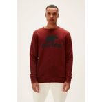 Logo Crewneck Woody Kahverengi Baskılı Erkek Sweatshirt