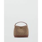 Logo Desenli Mini Shopper Çanta - Kahverengi