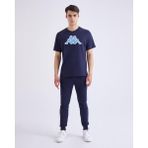 Logo Zobi Erkek Mavi-Açık Mavi-Beyaz Regular Fit Tişört - S