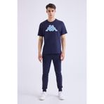 Logo Zobi Erkek Mavi-açık Mavi-beyaz Regular Fit Tişört