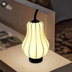 LOGT LED Armut Şekilli Lamba Lamba Lamba Vintage Kumaş Abajur Dokunmatik Anahtarlı Kısılabilir Art Deco Masa Lambası Şarj Edilebilir Pil ile Başucu Lambası Tasarım Gece Lambası