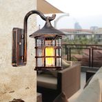 LOGT Vintage duvar lambası metal aplike iç ve dış mekan duvar aydınlatması Retro endüstriyel metal kafes gece lambası E27 el feneri duvar aydınlatması merdiven retro