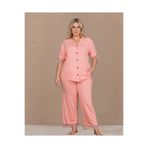 Lohusa Homewear Yeni Sezon Kadın Boydan Düğmeli Tasarım Kısa Kol Yazlık Büyük Beden (Battal Boy) Pijama Takımı
