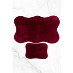 lohusahamile 2'li 80x140 50x70 Cm Büyük Ebat Banyo Paspası Seti Kaymaz Tabanlı Klozet Takımı 80X140 VİŞNE
