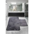 lohusahamile Büyük Boy Kaymaz Emici Yumuşak Makinede Yıkanabilir İkili Modern Banyo Paspas Takımı ANTRASİT