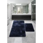 lohusahamile Büyük Boy Kaymaz Emici Yumuşak Makinede Yıkanabilir İkili Modern Banyo Paspas Takımı LACİVERT
